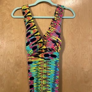 Colorful strappy maxi dress